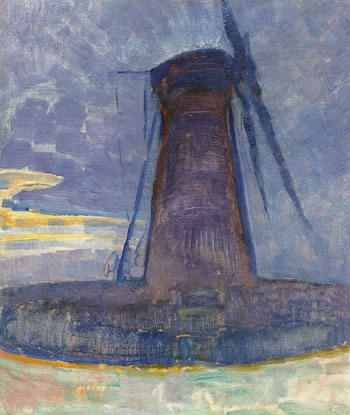 Reproduction art: Piet Mondrian Oil Painting - Mill at Domburg 1908